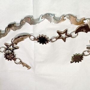 Vintage Sterling Silver Dolphin Bracelet Mexico/ and/Celestial Bracelet